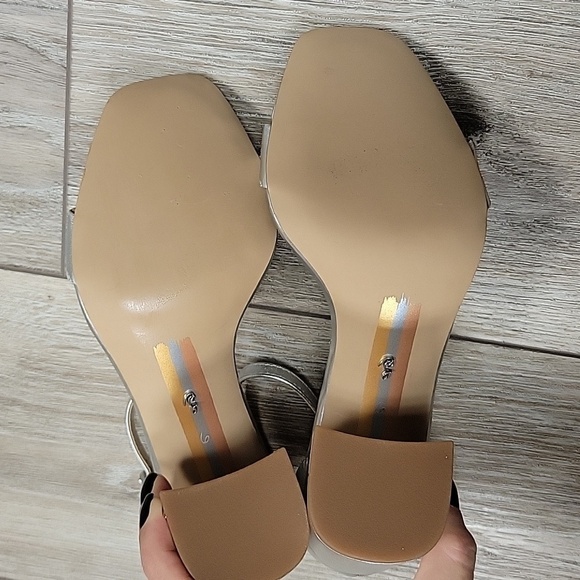 Sam Edelman Size 6 Silver Leather Daniella Block Heeled Sandal - Picture 6 of 15